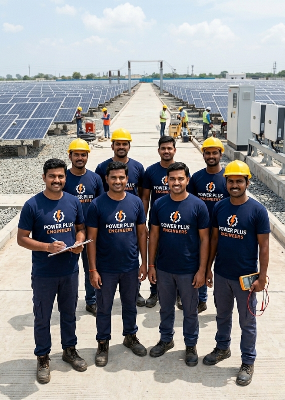 solar installation power plus engineers team
